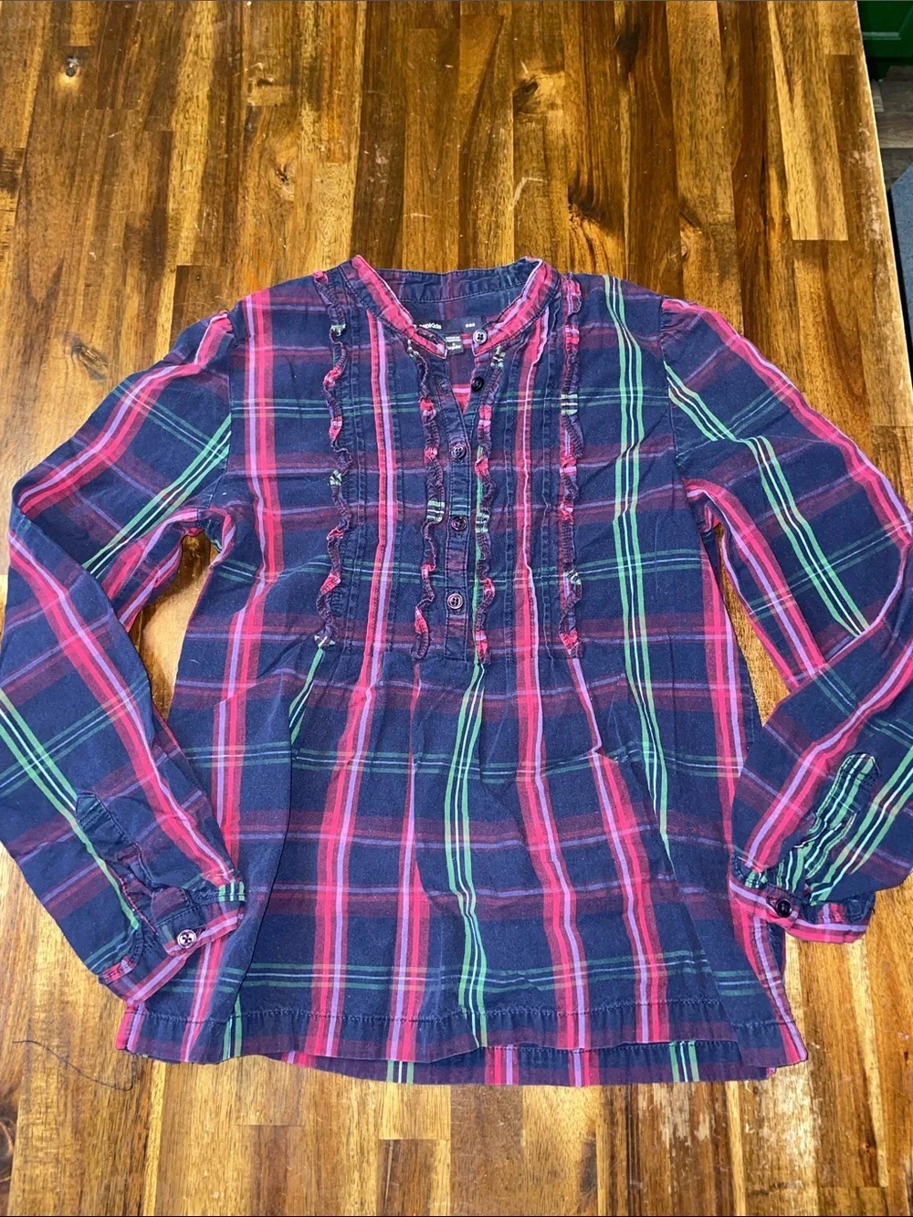 Girls Plaid Button Shirts